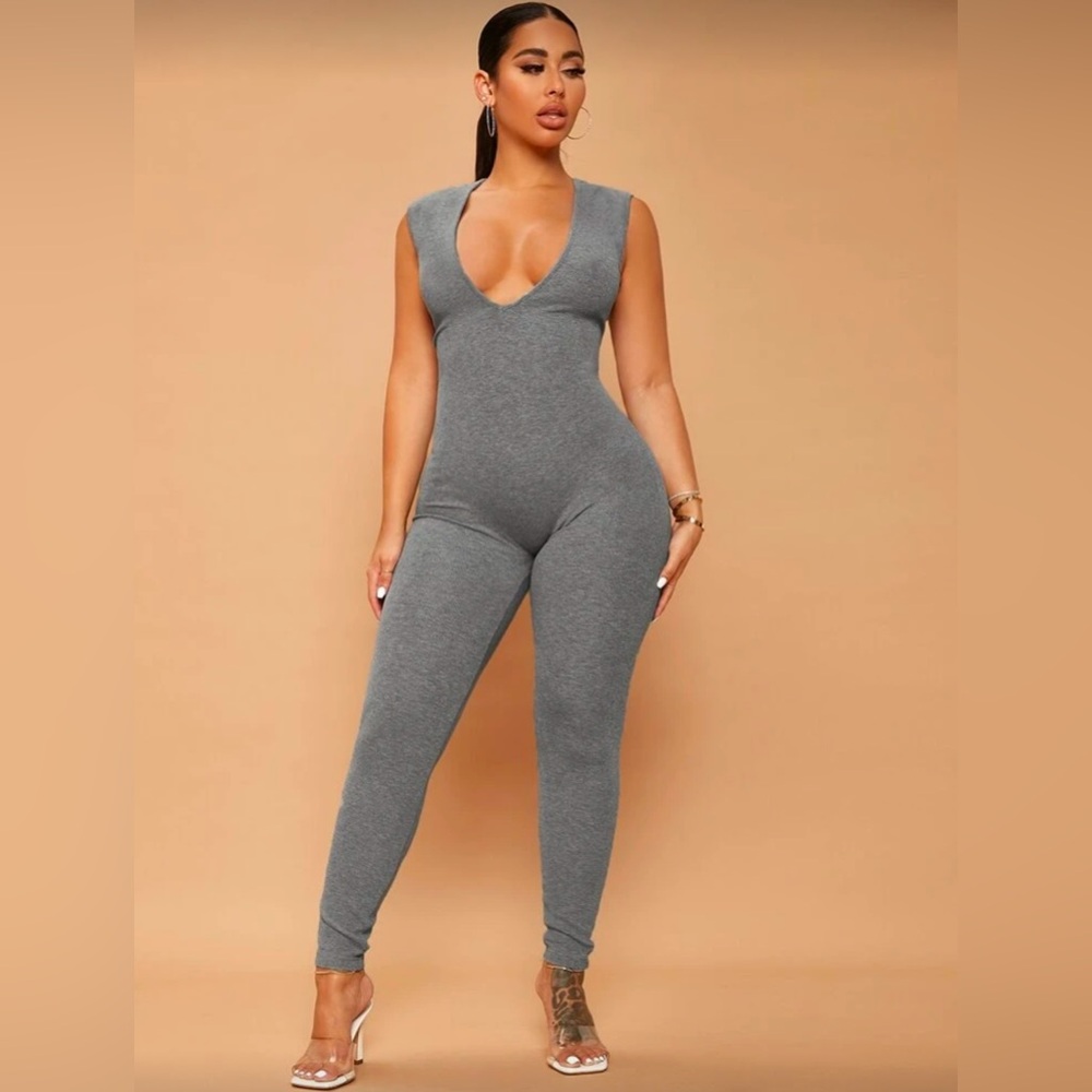 Plunging Neck Unitard